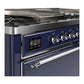 ILVE Majestic III 60-Inch Dual Fuel Range with 7 Sealed Burners + Griddle + French Top, 5.8 cu. ft. Oven, Mightnight Blue with Chrome Trim, Natural Gas, Solid Door, UM60FSQNR3MBC