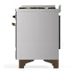 ILVE Majestic III 60-Inch Dual Fuel Range with 7 Sealed Burners + Griddle + French Top, 5.8 cu. ft. Oven, Stainless Steel with Burnished Trim, Natural Gas, Solid Door, UM60FSQNR3SSB