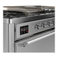 ILVE Majestic III 60-Inch Dual Fuel Range with 7 Sealed Burners + Griddle + French Top, 5.8 cu. ft. Oven, Stainless Steel with Chrome Trim, Liquid Propane, Solid Door, UM60FSQNR3SSCLP