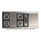 ILVE Majestic III 60-Inch Dual Fuel Range with 7 Sealed Burners + Griddle + French Top, 5.8 cu. ft. Oven, Stainless Steel with Copper Trim, Natural Gas, Solid Door, UM60FSQNR3SSP