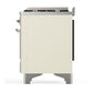 ILVE Majestic III 40-Inch Dual Fuel Range with 6 Sealed Burners + Griddle, 3.82 cu. ft. Oven, Antique White with Chrome Trim, Liquid Propane, Triple Glass Door, UMD40FNR3AWCLP