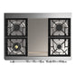 ILVE Majestic III 40-Inch Dual Fuel Range with 6 Sealed Burners + Griddle, 3.82 cu. ft. Oven, Antique White with Chrome Trim, Natural Gas, Triple Glass Door, UMD40FNR3AWC