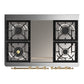 ILVE Majestic III 40-Inch Dual Fuel Range with 6 Sealed Burners + Griddle, 3.82 cu. ft. Oven, Antique White with Brass Trim, Liquid Propane, Triple Glass Door, UMD40FNR3AWGLP