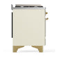 ILVE Majestic III 40-Inch Dual Fuel Range with 6 Sealed Burners + Griddle, 3.82 cu. ft. Oven, Antique White with Brass Trim, Natural Gas, Triple Glass Door, UMD40FNR3AWG