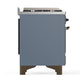 ILVE Majestic III 40-Inch Dual Fuel Range with 6 Sealed Burners + Griddle, 3.82 cu. ft. Oven, Blue Grey with Burnished Trim, Liquid Propane, Triple Glass Door, UMD40FNR3BGBLP