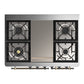 ILVE Majestic III 40-Inch Dual Fuel Range with 6 Sealed Burners + Griddle, 3.82 cu. ft. Oven, Blue Grey with Burnished Trim, Natural Gas, Triple Glass Door, UMD40FNR3BGB