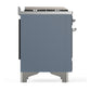 ILVE Majestic III 40-Inch Dual Fuel Range with 6 Sealed Burners + Griddle, 3.82 cu. ft. Oven, Blue Grey with Chrome Trim, Liquid Propane, Triple Glass Door, UMD40FNR3BGCLP