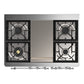 ILVE Majestic III 40-Inch Dual Fuel Range with 6 Sealed Burners + Griddle, 3.82 cu. ft. Oven, Blue Grey with Chrome Trim, Liquid Propane, Triple Glass Door, UMD40FNR3BGCLP