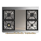 ILVE Majestic III 40-Inch Dual Fuel Range with 6 Sealed Burners + Griddle, 3.82 cu. ft. Oven, Blue Grey with Brass Trim, Liquid Propane, Triple Glass Door, UMD40FNR3BGGLP
