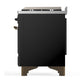 ILVE Majestic III 40-Inch Dual Fuel Range with 6 Sealed Burners + Griddle, 3.82 cu. ft. Oven, Glossy Black with Burnished Trim, Liquid Propane, Triple Glass Door, UMD40FNR3BKBLP