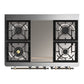 ILVE Majestic III 40-Inch Dual Fuel Range with 6 Sealed Burners + Griddle, 3.82 cu. ft. Oven, Glossy Black with Burnished Trim, Natural Gas, Triple Glass Door, UMD40FNR3BKB