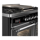 ILVE Majestic III 40-Inch Dual Fuel Range with 6 Sealed Burners + Griddle, 3.82 cu. ft. Oven, Glossy Black with Chrome Trim, Liquid Propane, Triple Glass Door, UMD40FNR3BKCLP