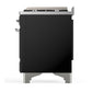 ILVE Majestic III 40-Inch Dual Fuel Range with 6 Sealed Burners + Griddle, 3.82 cu. ft. Oven, Glossy Black with Chrome Trim, Liquid Propane, Triple Glass Door, UMD40FNR3BKCLP