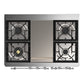ILVE Majestic III 40-Inch Dual Fuel Range with 6 Sealed Burners + Griddle, 3.82 cu. ft. Oven, Glossy Black with Chrome Trim, Natural Gas, Triple Glass Door, UMD40FNR3BKC