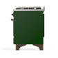ILVE Majestic III 40-Inch Dual Fuel Range with 6 Sealed Burners + Griddle, 3.82 cu. ft. Oven, Emerald Green with Burnished Trim, Natural Gas, Triple Glass Door, UMD40FNR3EGB