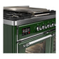 ILVE Majestic III 40-Inch Dual Fuel Range with 6 Sealed Burners + Griddle, 3.82 cu. ft. Oven, Emerald Green with Chrome Trim, Liquid Propane, Triple Glass Door, UMD40FNR3EGCLP
