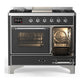ILVE Majestic III 40-Inch Dual Fuel Range with 6 Sealed Burners + Griddle, 3.82 cu. ft. Oven, Matte Graphite with Chrome Trim, Liquid Propane, Triple Glass Door, UMD40FNR3MGCLP
