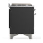 ILVE Majestic III 40-Inch Dual Fuel Range with 6 Sealed Burners + Griddle, 3.82 cu. ft. Oven, Matte Graphite with Chrome Trim, Liquid Propane, Triple Glass Door, UMD40FNR3MGCLP