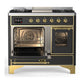 ILVE Majestic III 40-Inch Dual Fuel Range with 6 Sealed Burners + Griddle, 3.82 cu. ft. Oven, Matte Graphite with Brass Trim, Natural Gas, Triple Glass Door, UMD40FNR3MGG