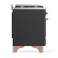 ILVE Majestic III 40-Inch Dual Fuel Range with 6 Sealed Burners + Griddle, 3.82 cu. ft. Oven, Matte Graphite with Copper Trim, Natural Gas, Triple Glass Door, UMD40FNR3MGP