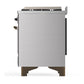 ILVE Majestic III 40-Inch Dual Fuel Range with 6 Sealed Burners + Griddle, 3.82 cu. ft. Oven, Stainless Steel with Burnished Trim, Liquid Propane, Triple Glass Door, UMD40FNR3SSBLP