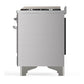 ILVE Majestic III 40-Inch Dual Fuel Range with 6 Sealed Burners + Griddle, 3.82 cu. ft. Oven, Stainless Steel with Chrome Trim, Natural Gas, Triple Glass Door, UMD40FNR3SSC
