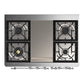 ILVE Majestic III 40-Inch Dual Fuel Range with 6 Sealed Burners + Griddle, 3.82 cu. ft. Oven, Stainless Steel with Chrome Trim, Natural Gas, Triple Glass Door, UMD40FNR3SSC