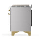 ILVE Majestic III 40-Inch Dual Fuel Range with 6 Sealed Burners + Griddle, 3.82 cu. ft. Oven, Stainless Steel with Brass Trim, Natural Gas, Triple Glass Door, UMD40FNR3SSG