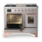 ILVE Majestic III 40-Inch Dual Fuel Range with 6 Sealed Burners + Griddle, 3.82 cu. ft. Oven, Stainless Steel with Copper Trim, Natural Gas, Triple Glass Door, UMD40FNR3SSP
