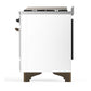 ILVE Majestic III 40-Inch Dual Fuel Range with 6 Sealed Burners + Griddle, 3.82 cu. ft. Oven, White with Burnished Trim, Natural Gas, Triple Glass Door, UMD40FNR3WHB