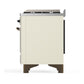 ILVE Majestic III 40-Inch Dual Fuel Range with 6 Sealed Burners + Griddle, 3.82 cu. ft. Oven, Antique White with Burnished Trim, Liquid Propane, Solid Door, UMD40FQNR3AWBLP
