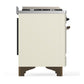 ILVE Majestic III 40-Inch Dual Fuel Range with 6 Sealed Burners + Griddle, 3.82 cu. ft. Oven, Antique White with Burnished Trim, Liquid Propane, Solid Door, UMD40FQNR3AWBLP
