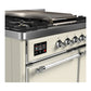 ILVE Majestic III 40-Inch Dual Fuel Range with 6 Sealed Burners + Griddle, 3.82 cu. ft. Oven, Antique White with Chrome Trim, Liquid Propane, Solid Door, UMD40FQNR3AWCLP