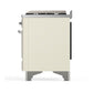 ILVE Majestic III 40-Inch Dual Fuel Range with 6 Sealed Burners + Griddle, 3.82 cu. ft. Oven, Antique White with Chrome Trim, Natural Gas, Solid Door, UMD40FQNR3AWC
