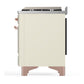 ILVE Majestic III 40-Inch Dual Fuel Range with 6 Sealed Burners + Griddle, 3.82 cu. ft. Oven, Antique White with Copper Trim, Natural Gas, Solid Door, UMD40FQNR3AWP