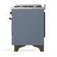 ILVE Majestic III 40-Inch Dual Fuel Range with 6 Sealed Burners + Griddle, 3.82 cu. ft. Oven, Blue Grey with Burnished Trim, Natural Gas, Solid Door, UMD40FQNR3BGB