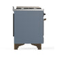 ILVE Majestic III 40-Inch Dual Fuel Range with 6 Sealed Burners + Griddle, 3.82 cu. ft. Oven, Blue Grey with Burnished Trim, Natural Gas, Solid Door, UMD40FQNR3BGB