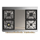 ILVE Majestic III 40-Inch Dual Fuel Range with 6 Sealed Burners + Griddle, 3.82 cu. ft. Oven, Blue Grey with Brass Trim, Natural Gas, Solid Door, UMD40FQNR3BGG
