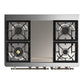 ILVE Majestic III 40-Inch Dual Fuel Range with 6 Sealed Burners + Griddle, 3.82 cu. ft. Oven, Glossy Black with Burnished Trim, Natural Gas, Solid Door, UMD40FQNR3BKB