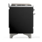 ILVE Majestic III 40-Inch Dual Fuel Range with 6 Sealed Burners + Griddle, 3.82 cu. ft. Oven, Glossy Black with Chrome Trim, Natural Gas, Solid Door, UMD40FQNR3BKC