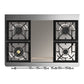 ILVE Majestic III 40-Inch Dual Fuel Range with 6 Sealed Burners + Griddle, 3.82 cu. ft. Oven, Glossy Black with Chrome Trim, Natural Gas, Solid Door, UMD40FQNR3BKC