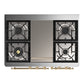 ILVE Majestic III 40-Inch Dual Fuel Range with 6 Sealed Burners + Griddle, 3.82 cu. ft. Oven, Glossy Black with Brass Trim, Natural Gas, Solid Door, UMD40FQNR3BKG