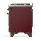 ILVE Majestic III 40-Inch Dual Fuel Range with 6 Sealed Burners + Griddle, 3.82 cu. ft. Oven, Burgundy with Burnished Trim, Natural Gas, Solid Door, UMD40FQNR3BUB