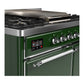 ILVE Majestic III 40-Inch Dual Fuel Range with 6 Sealed Burners + Griddle, 3.82 cu. ft. Oven, Emerald Green with Chrome Trim, Natural Gas, Solid Door, UMD40FQNR3EGC