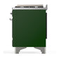 ILVE Majestic III 40-Inch Dual Fuel Range with 6 Sealed Burners + Griddle, 3.82 cu. ft. Oven, Emerald Green with Chrome Trim, Natural Gas, Solid Door, UMD40FQNR3EGC