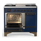 ILVE Majestic III 40-Inch Dual Fuel Range with 6 Sealed Burners + Griddle, 3.82 cu. ft. Oven, Mightnight Blue with Burnished Trim, Liquid Propane, Solid Door, UMD40FQNR3MBBLP