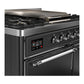 ILVE Majestic III 40-Inch Dual Fuel Range with 6 Sealed Burners + Griddle, 3.82 cu. ft. Oven, Matte Graphite with Chrome Trim, Liquid Propane, Solid Door, UMD40FQNR3MGCLP