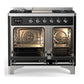 ILVE Majestic III 40-Inch Dual Fuel Range with 6 Sealed Burners + Griddle, 3.82 cu. ft. Oven, Matte Graphite with Chrome Trim, Natural Gas, Solid Door, UMD40FQNR3MGC