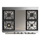 ILVE Majestic III 40-Inch Dual Fuel Range with 6 Sealed Burners + Griddle, 3.82 cu. ft. Oven, Stainless Steel with Burnished Trim, Liquid Propane, Solid Door, UMD40FQNR3SSBLP