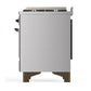 ILVE Majestic III 40-Inch Dual Fuel Range with 6 Sealed Burners + Griddle, 3.82 cu. ft. Oven, Stainless Steel with Burnished Trim, Natural Gas, Solid Door, UMD40FQNR3SSB